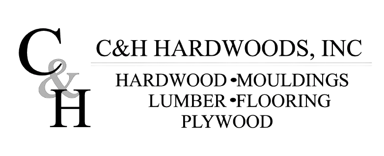 The logo for c & h hardwoods , inc . is a lumber flooring company.