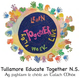 Colorful handprints around a circle reading &ldquo;Learn Together Play Work&rdquo; with Tullamore Educate Together text below