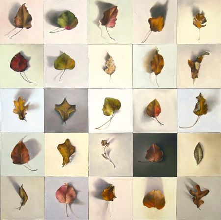 25 Leaves, 25 inches by 25 inches, oil on panel