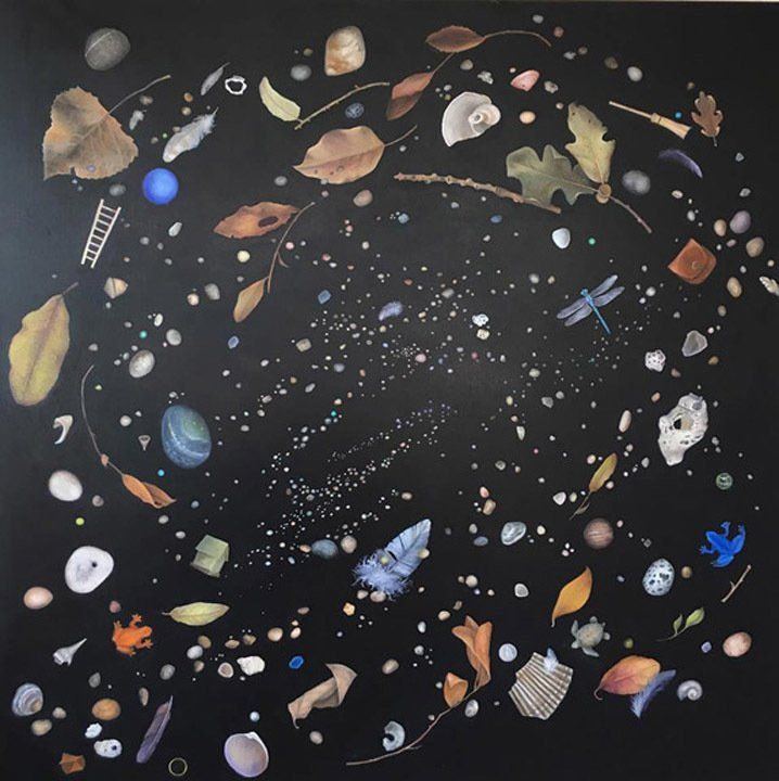 Big Bang, 2017, 30 inches by 30 inches,oil on panel