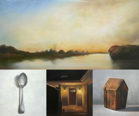 Landscape,Spoon, House, Home, 20 inches by 24 inches, oil on panel