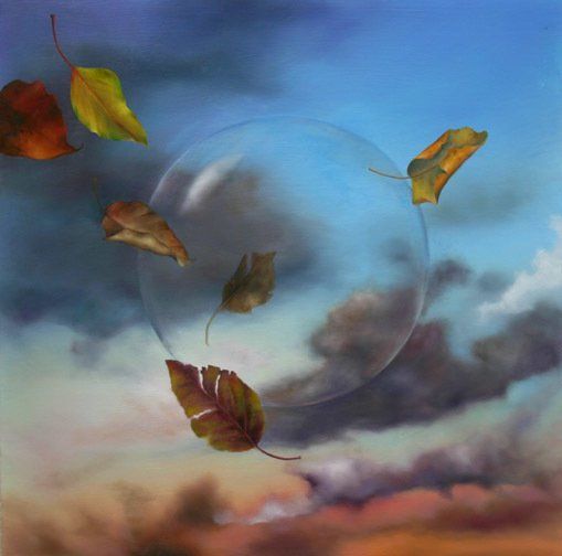 Bubble, 20 inches by 20 inches, oil on panel