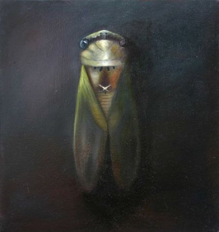 Cicada, 17 inches by 18 inches, oil on canvas
