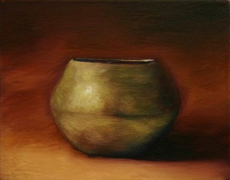 Green Bowl,  8 inches by 10 inches, oil