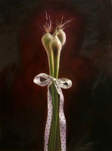 Scallions, 16 inches by 11 inches, oil