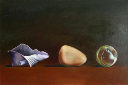 Shell, Stone, Marble,  24 inches by 36 inches, oil on canvas