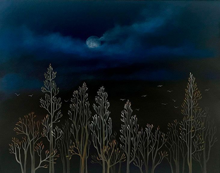 Sky Stones, 2019, 6 inches by 24 inches, oil on panel