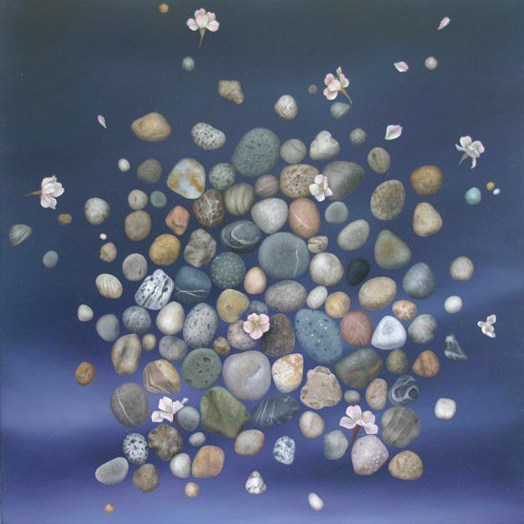 Sky Stones, 2019, 6 inches by 24 inches, oil on panel