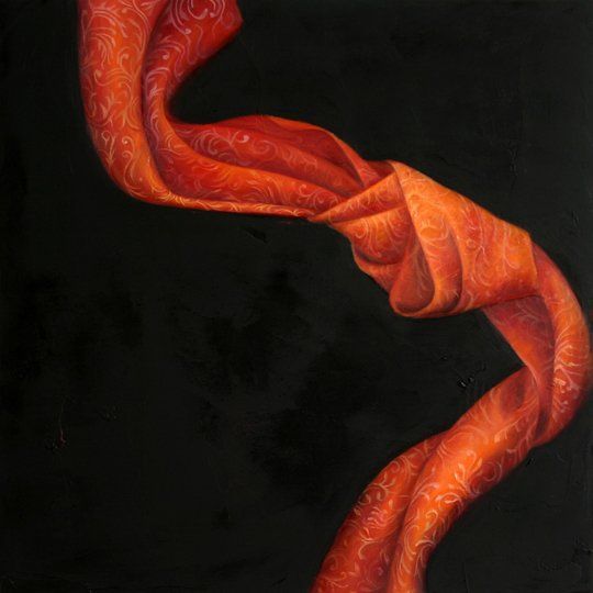 Orange Cloth, 2016, 12 inches by 12 inches, oil on panel