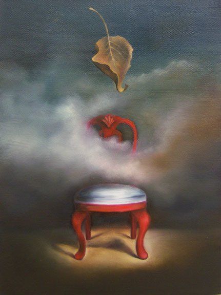 Red Chair,  9 inches by 12 inches, oil on linen