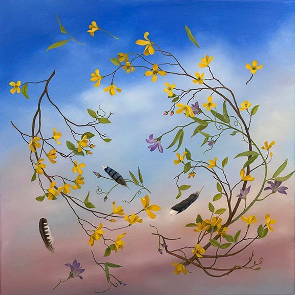 Sky Stones, 2019, 6 inches by 24 inches, oil on panel