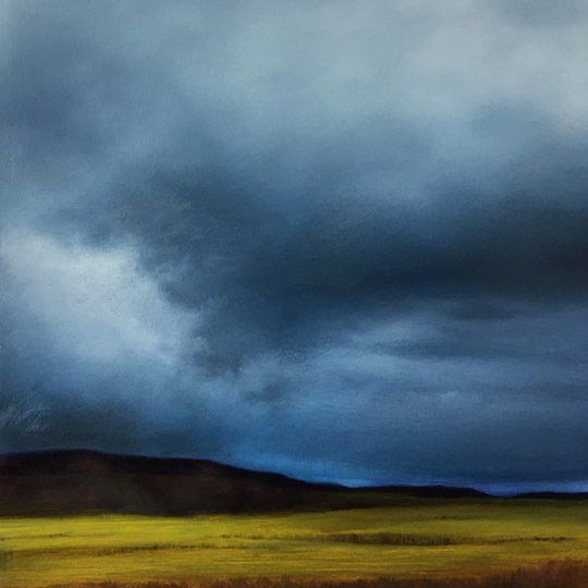 Stormy Landscape 8, 2016, 18 inches by 8 inches, oil on panel