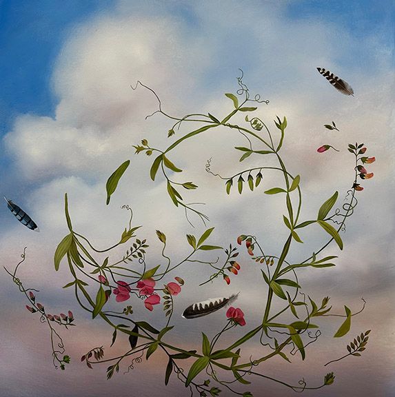 Sky Stones, 2019, 6 inches by 24 inches, oil on panel