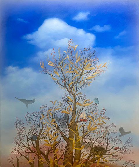 Sky Stones, 2019, 6 inches by 24 inches, oil on panel