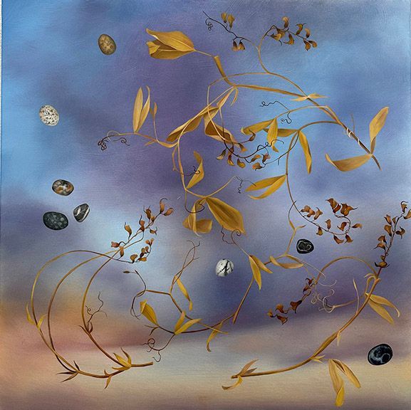 Sky Stones, 2019, 6 inches by 24 inches, oil on panel