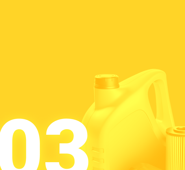 A yellow bottle with the number 03 on it is on a yellow background. | Brutus Auto
