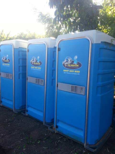Row of Portable Toilets — Waste Management in Yeppoon, QLD