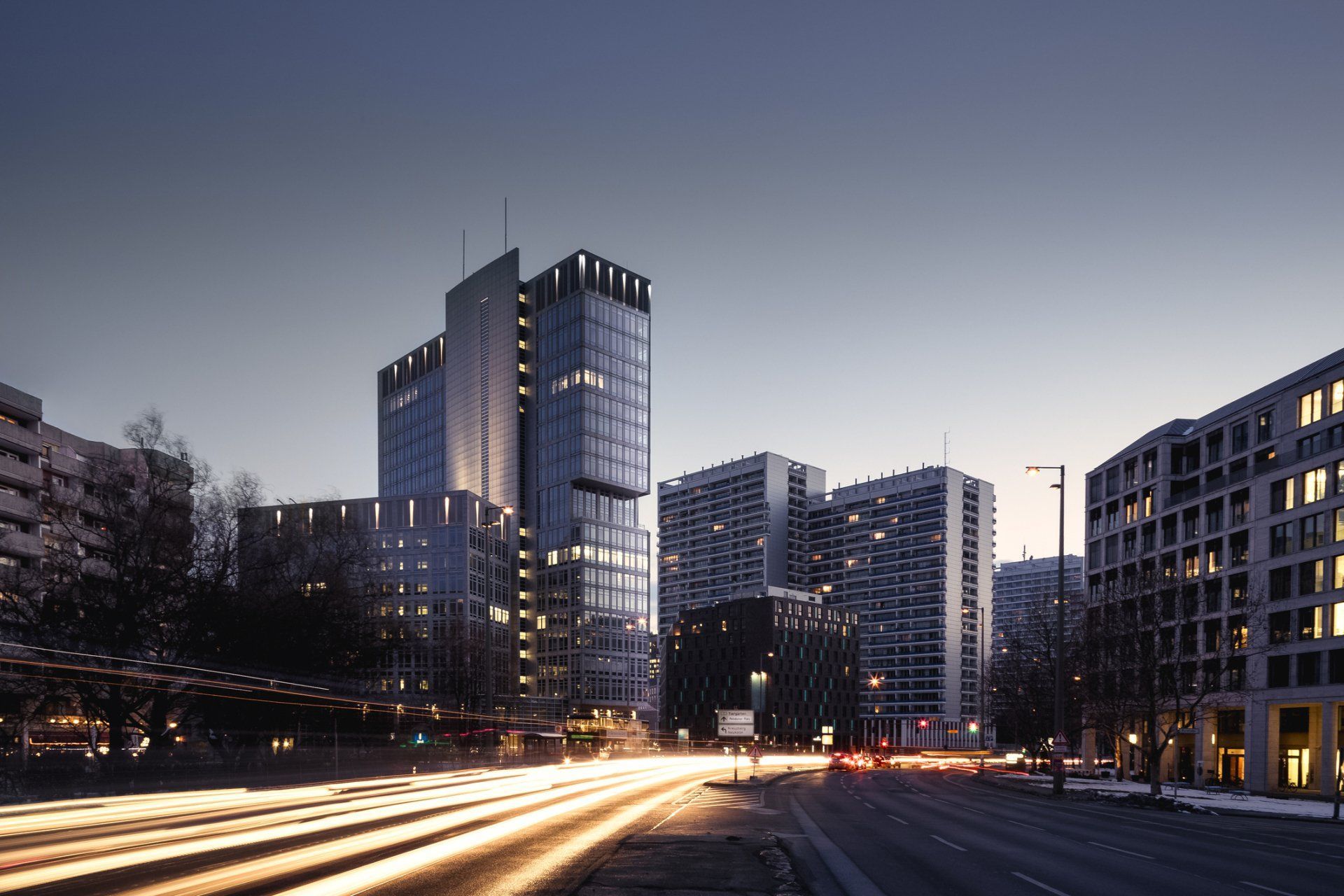 Long exposure of city street