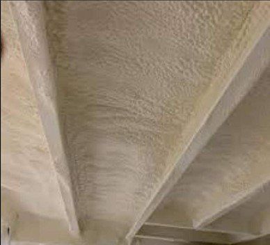 Wood with foam spray insulation