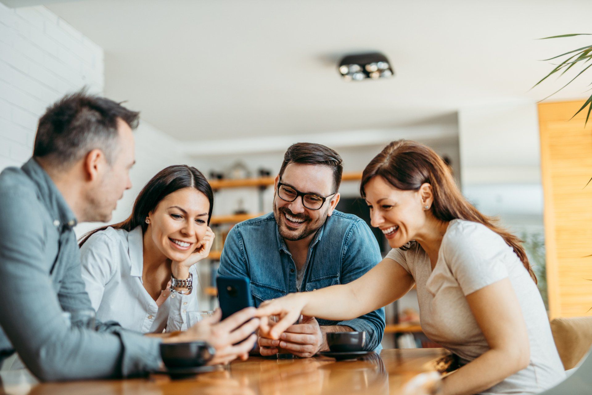 Friends laughing together