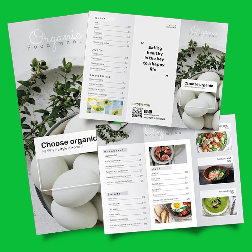Mock up design for Z-Fold custom printed brochures
