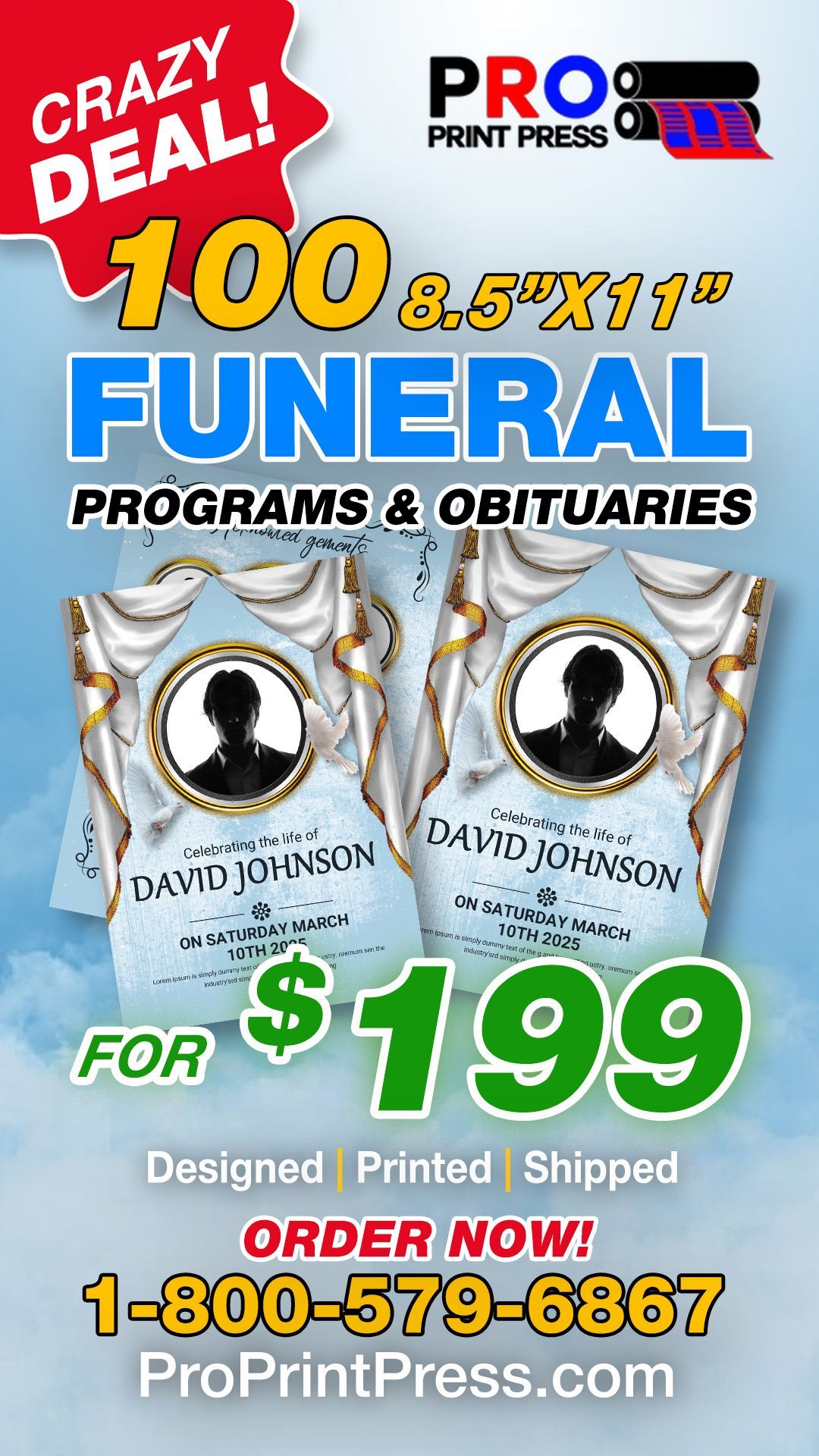 Custom Print Funeral Programs and Obituaries