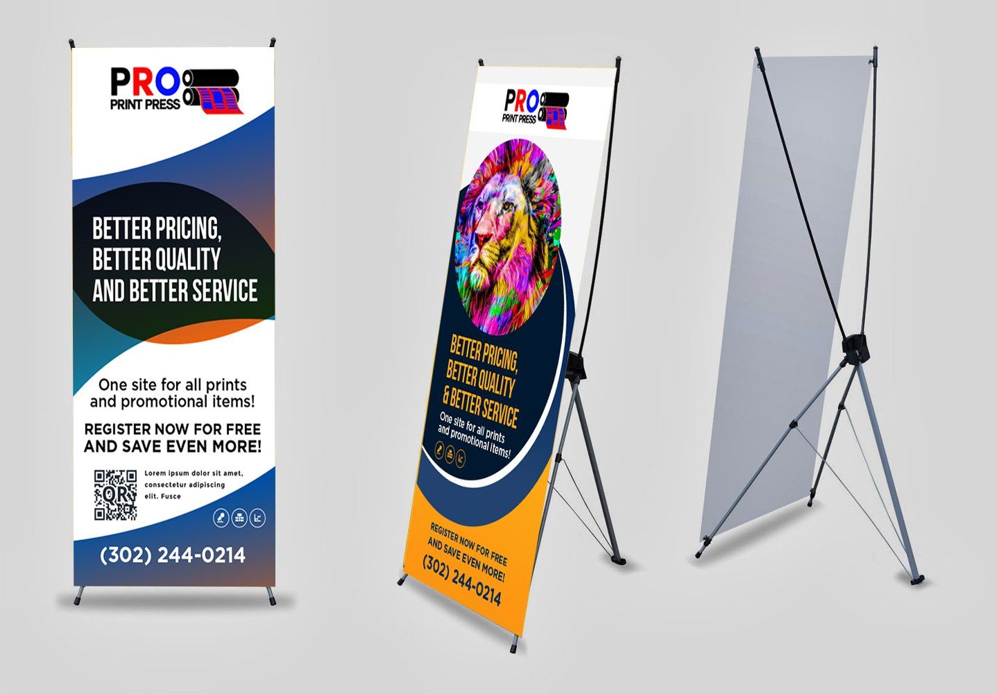 Image of a X-Style banner with stand