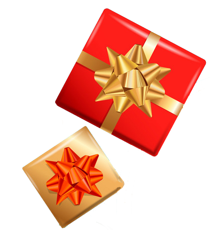 Image of a 2 gifts with ribbon
