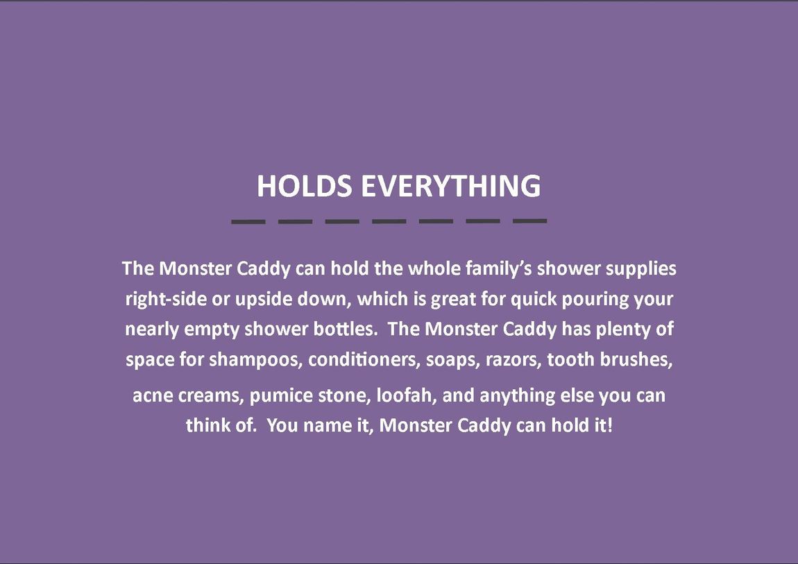 Shower Caddy MonsterCaddy description images 1