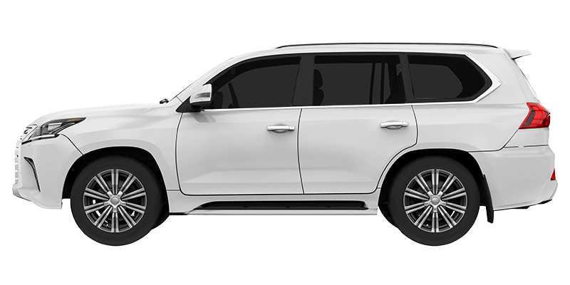 a white suv is shown from the side on a white background.