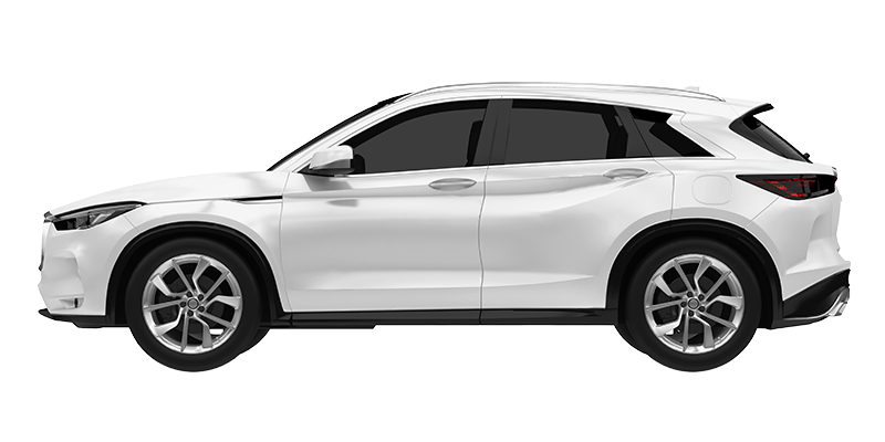 a white suv is shown from the side on a white background.