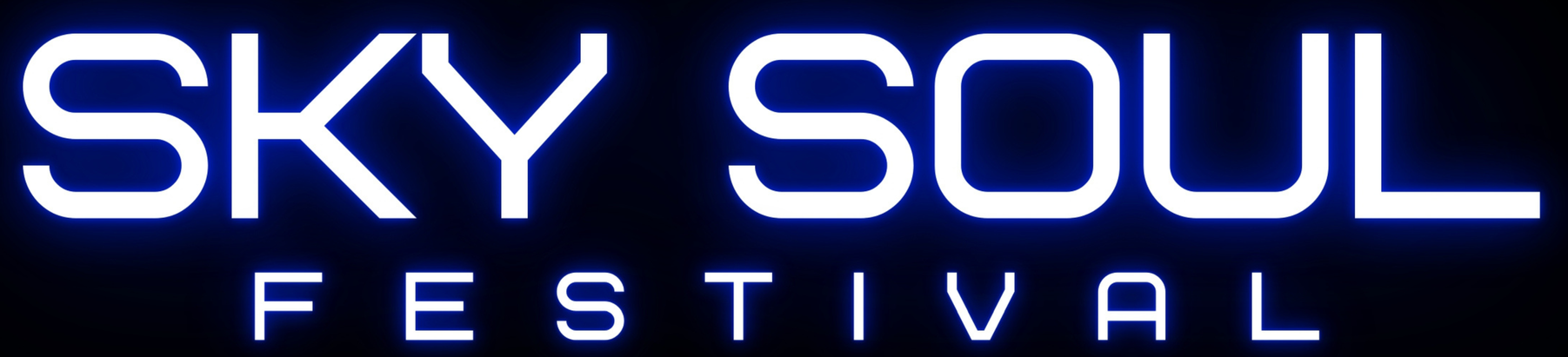 Sky Soul Festival logo with white text on a blue gradient background.