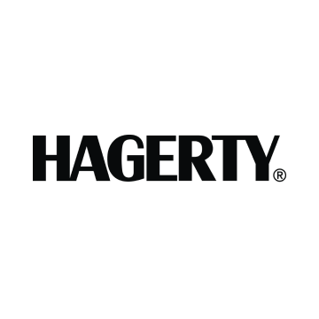 The hagerty logo is black and white on a white background.