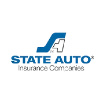 The state auto insurance companies logo is blue and white.
