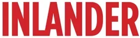 The word inlander is written in red on a white background