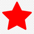 Red five-pointed star icon on a transparent background