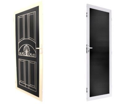 A Black and White Door with A Screen on It — Lock & Door in Wodonga, VIC
