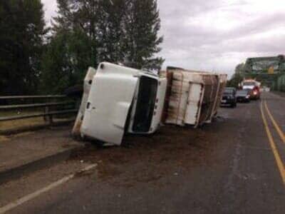 Truck Overturned — Albany, OR — AA Towing
