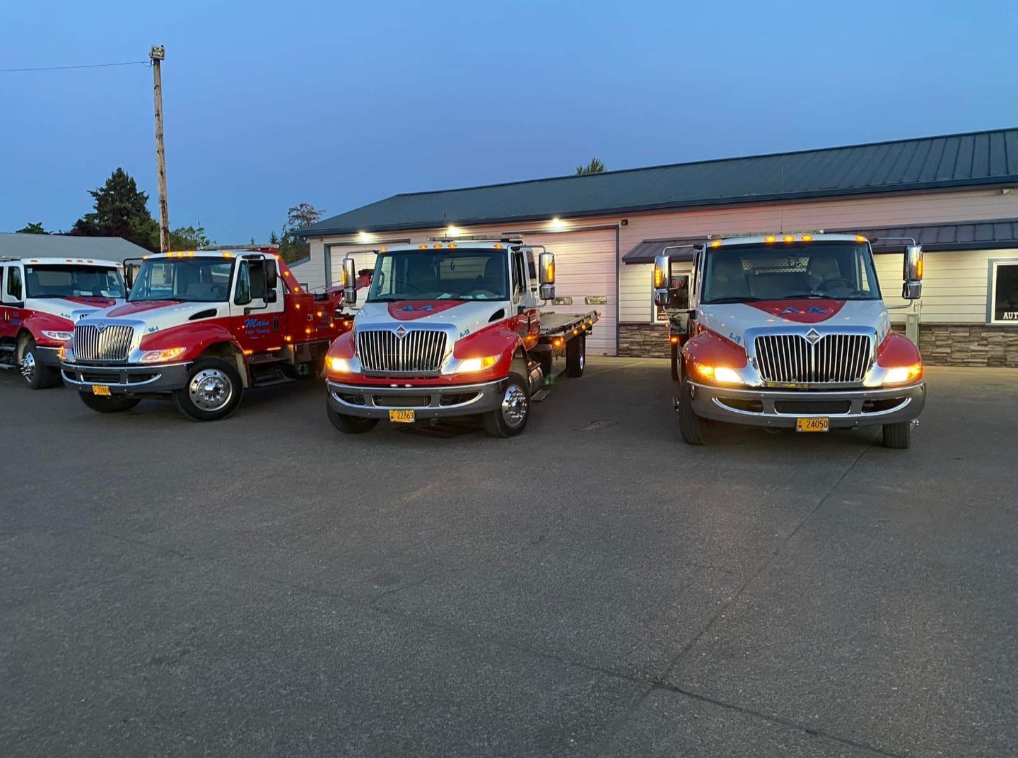 Big White and Red AA Towing Truck — Albany, OR — AA Towing