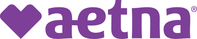 Purple Aetna logo with a heart icon and wordmark