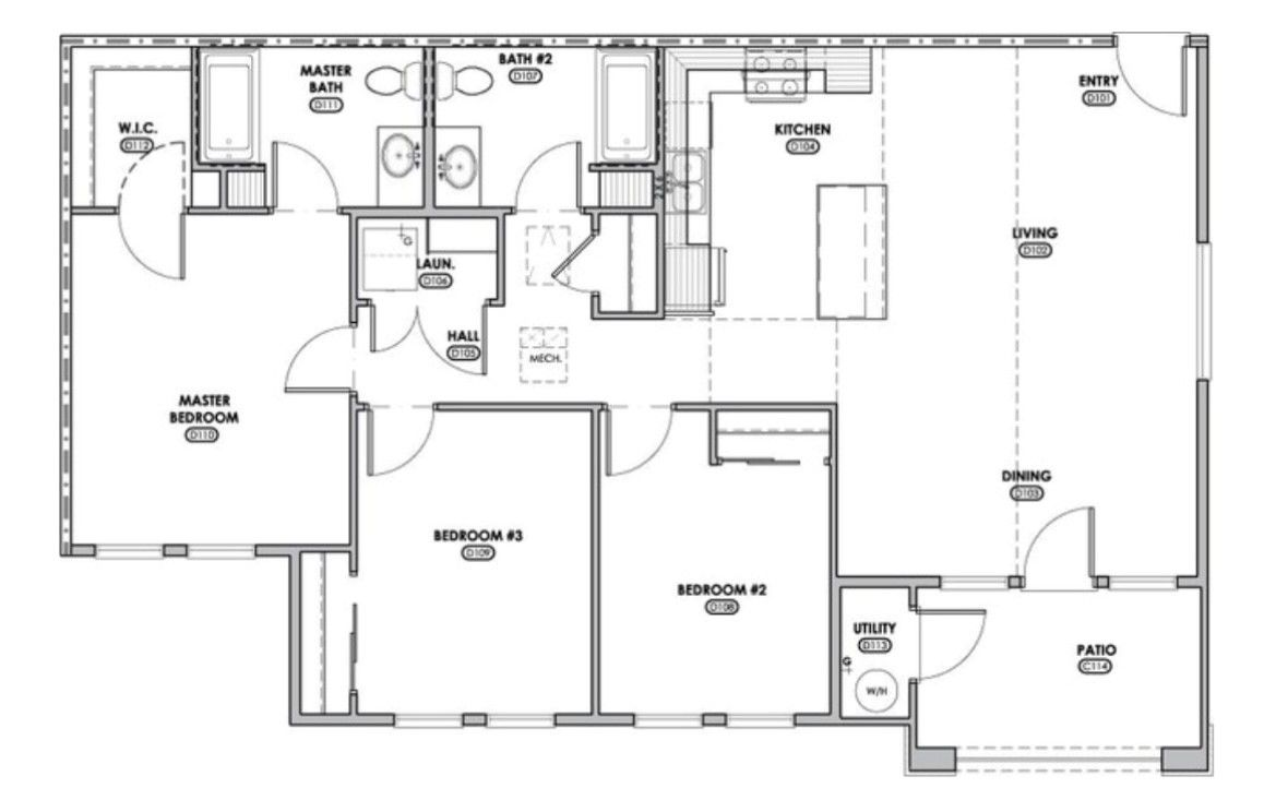 Floor Plan: 3 Bed · 2 Bath