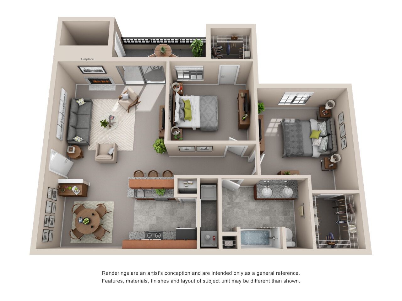 Floor Plan: 2 Bed · 1 Bath
