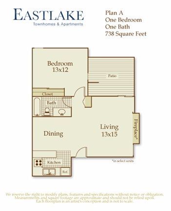 Floor Plan A: 1 Bed · 1 Bath
