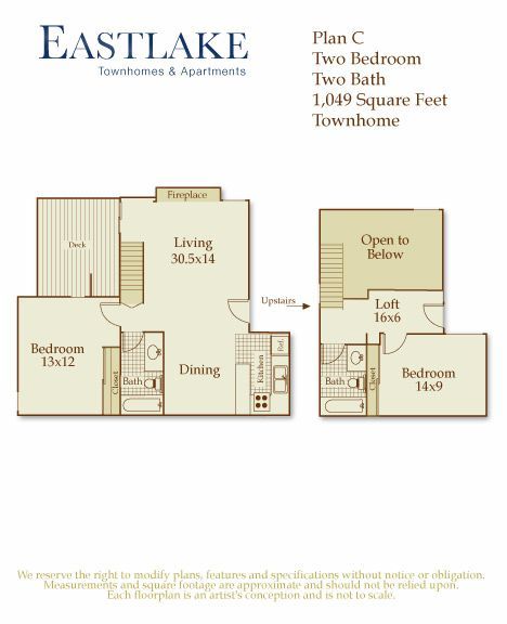 Floor Plan C: 2 Bed · 2 Bath