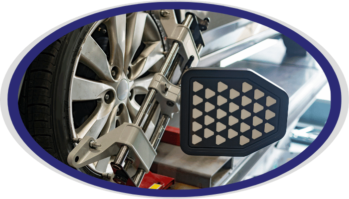Wheel alignment service with alignment sensor on tire