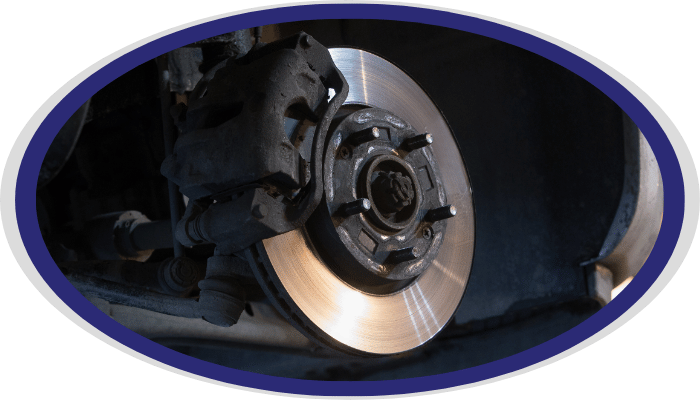 Brake rotor and caliper during brake service