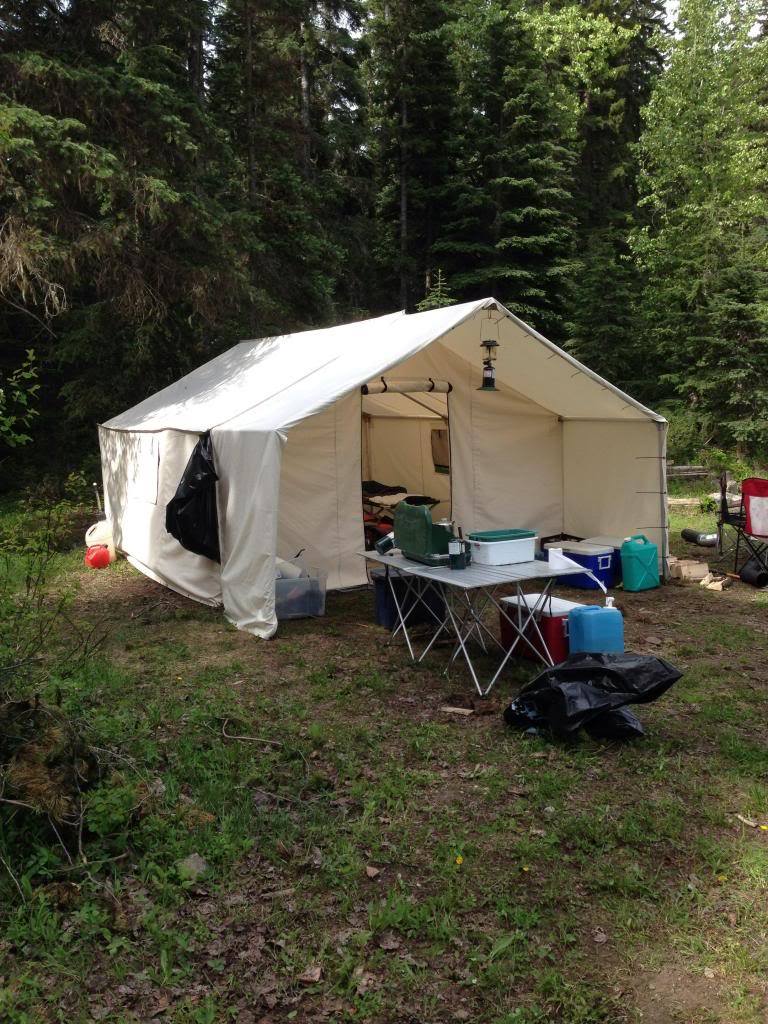 A large white tent is sitting in the middle of a grassy field.