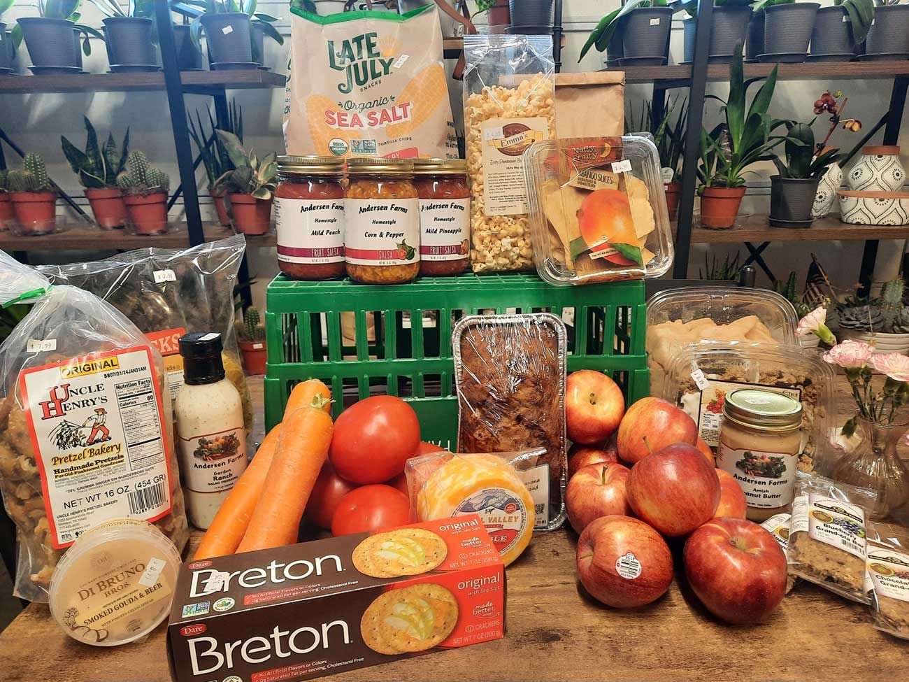 A table topped with a variety of fruits and vegetables.