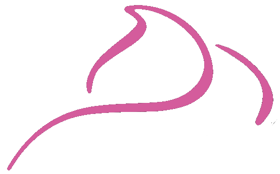 Un logo astratto e minimalista caratterizzato da una linea rosa sinuosa e curva su sfondo bianco.