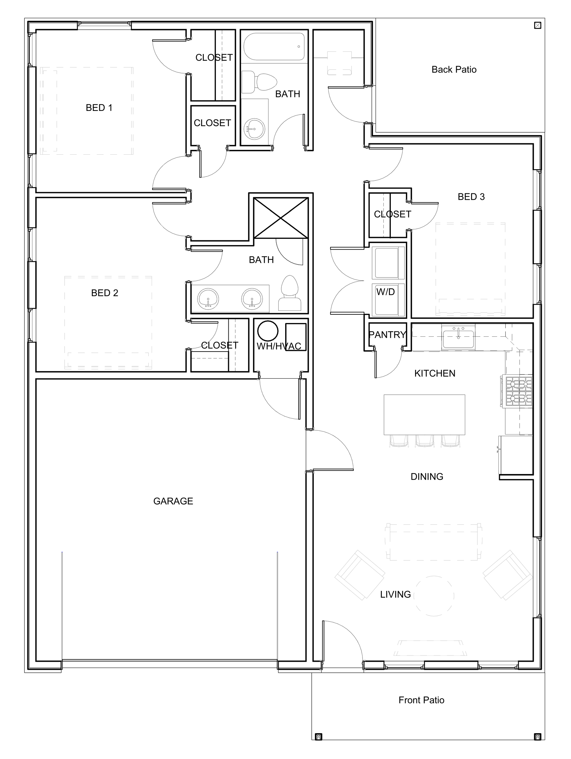 A black and white floor plan of a house.